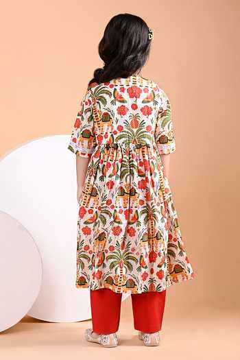 THE COTTON STAPLE Eagle Multicolor Print Kurta Set 