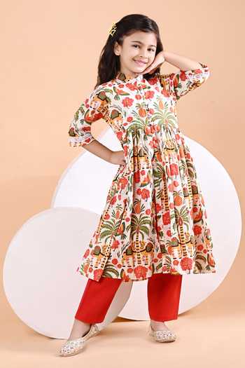 THE COTTON STAPLE Eagle Multicolor Print Kurta Set 
