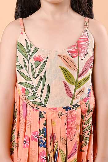 Shop THE COTTON STAPLE Beige Cotton Hail Floral Print Dress Online at Aza Fashions Shop_THE COTTON STAPLE_Beige Cotton Hail Floral Print Dress _Online_at_Aza_Fashions