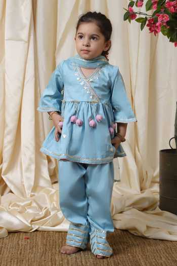 FAYON KIDS Gota Embroidered Kurta Set