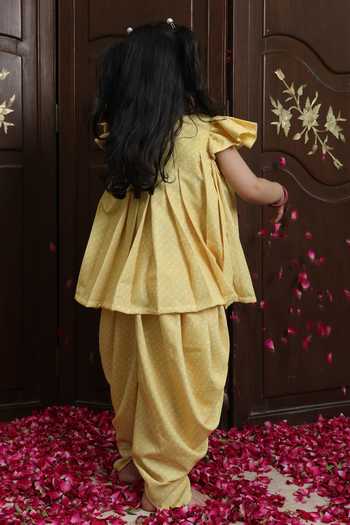 FAYON KIDS Bandhej Kurta With Dhoti Pant