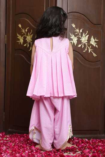 FAYON KIDS Bandhej Print Kurta & Sharara Set 