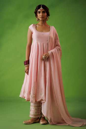 Kisakshi Jaipur Chanderi & Organza Anarkali Kurta Set 