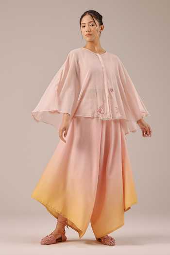 OurDve Golden Dune Mull Top Set With Jacket 
