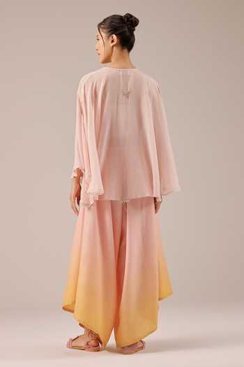 OurDve Golden Dune Mull Top Set With Jacket 