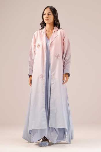 OurDve Ocean Dusk Linen Dress & Jacket Set 