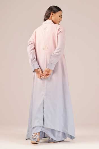 OurDve Ocean Dusk Linen Dress & Jacket Set 