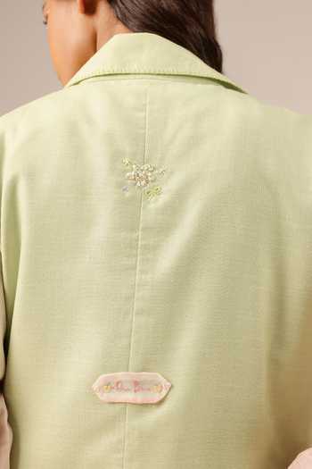 Buy_OurDve_Pink Linen Ocean Dusk Jacket _Online_at_Aza_Fashions