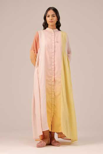 OurDve Drift Panel A-Line Linen Maxi Dress 