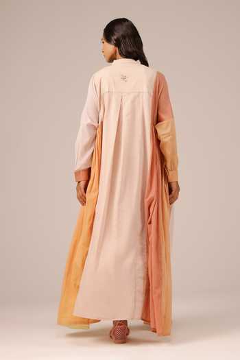 OurDve Drift Panel A-Line Linen Maxi Dress 