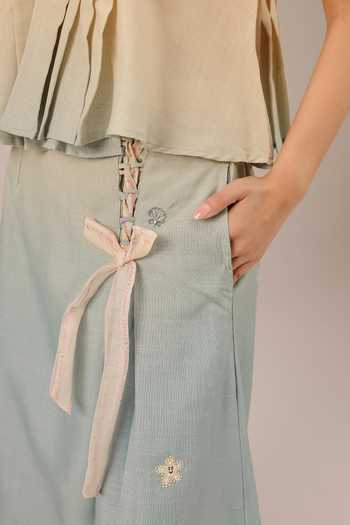 OurDve_Ivory Linen V-neck Berry Breeze Top And Skirt Set _at_Aza_Fashions