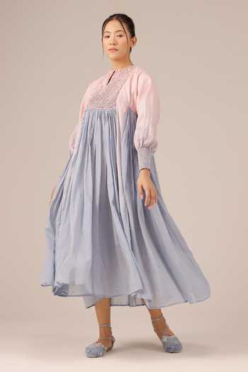 OurDve_Pink Linen Round , Keyhole Beach Babe Dress _Online_at_Aza_Fashions