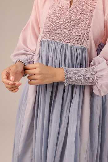 Buy_OurDve_Pink Linen Round , Keyhole Beach Babe Dress _Online_at_Aza_Fashions