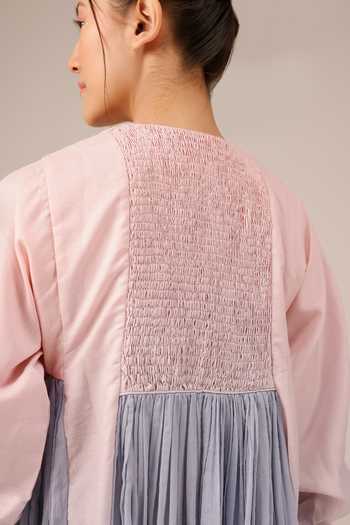 Shop_OurDve_Pink Linen Round , Keyhole Beach Babe Dress _Online_at_Aza_Fashions