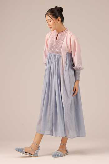 OurDve_Pink Linen Round , Keyhole Beach Babe Dress _at_Aza_Fashions