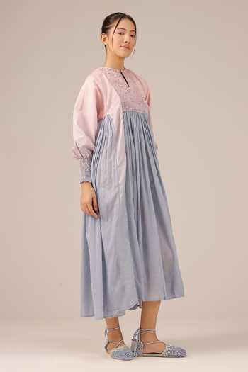 Buy_OurDve_Pink Linen Round , Keyhole Beach Babe Dress 