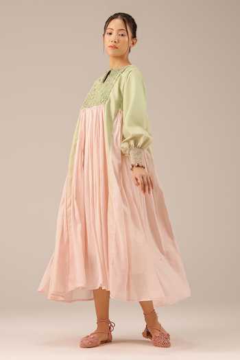 OurDve_Pink Linen Round , Keyhole Beach Babe Dress _Online_at_Aza_Fashions