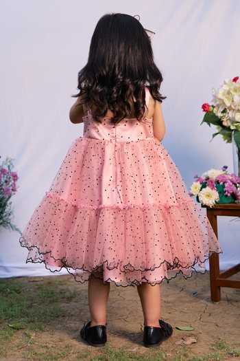 Pnk Isha Arora (Pink) Pink Polka & Big Bow Dress 