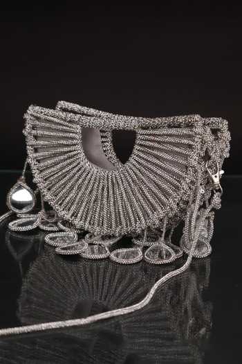 Shop_FOREVER NOOR_Silver Celeste Halo Bag _Online_at_Aza_Fashions