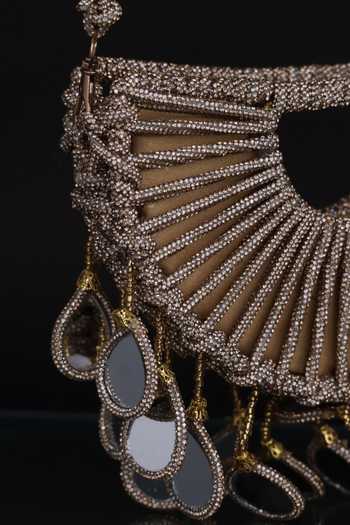 FOREVER NOOR_Gold Celeste Halo Bag _at_Aza_Fashions