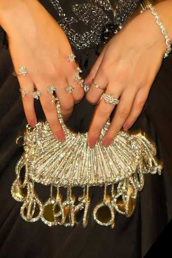 FOREVER NOOR_Gold Lumi Knot Mini Mirror Bag _Online_at_Aza_Fashions