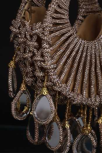 FOREVER NOOR Gold Gilded Halo Embellished Bag at Aza Fashions FOREVER NOOR_Gold Gilded Halo Embellished Bag _at_Aza_Fashions