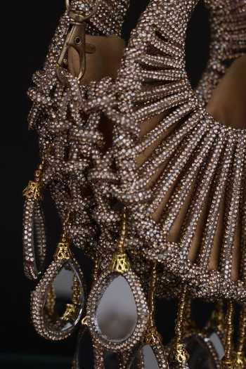 Shop FOREVER NOOR Gold Gilded Halo Embellished Bag Shop_FOREVER NOOR_Gold Gilded Halo Embellished Bag