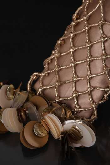 FOREVER NOOR_Gold Gilded Prism Phone Bag _Online_at_Aza_Fashions