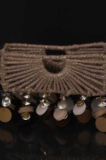 FOREVER NOOR Jute Rectangle Disc Bag 