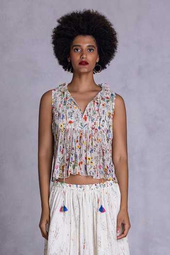 Payal Jain Begonia Pintuck Crop Top 
