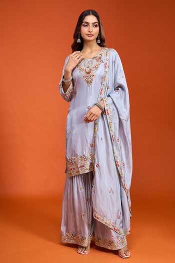 Samyukta Singhania Embroidered Tissue Kurta Set 