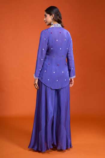 Samyukta Singhania Embroidered Jacket Palazzo Set 