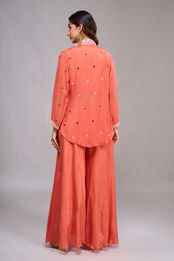 Samyukta Singhania Embroidered Jacket Palazzo Set 
