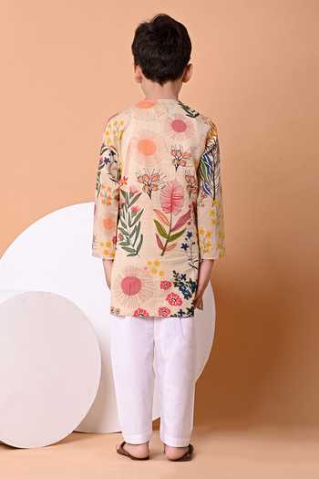 THE COTTON STAPLE Oat Print Cotton Kurta & Pant Set 