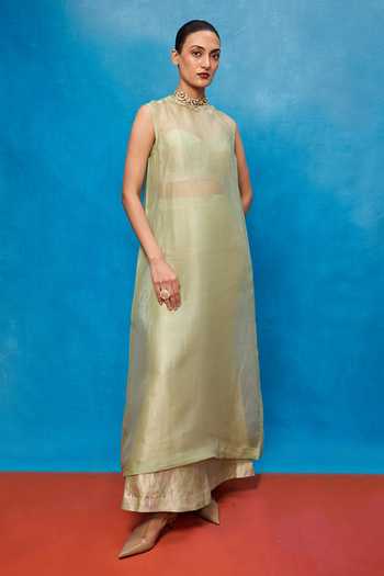 Ekaya Banaras Handwoven Silk Banarasi Kurta & Pant Set 