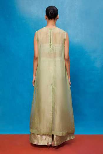Ekaya Banaras Handwoven Silk Banarasi Kurta & Pant Set 