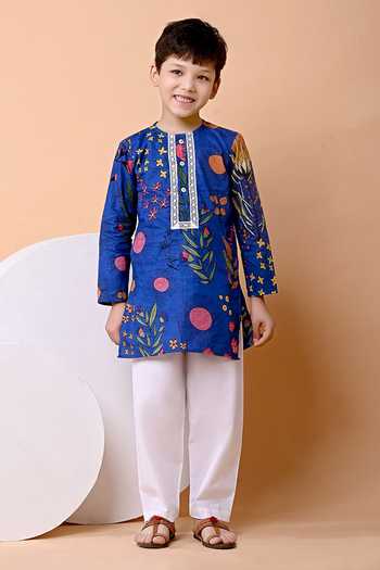 THE COTTON STAPLE Heron Print Cotton Kurta & Pant Set 
