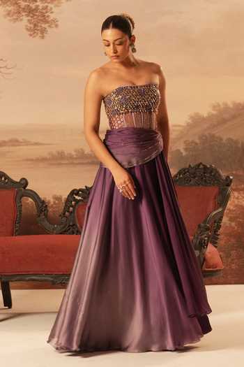 Kiran Kalsi Hand Embroidered Blouse Lehenga Set 