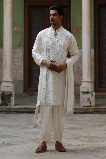 AMIT BEHKI Ivory Embroidered Kurta Set 