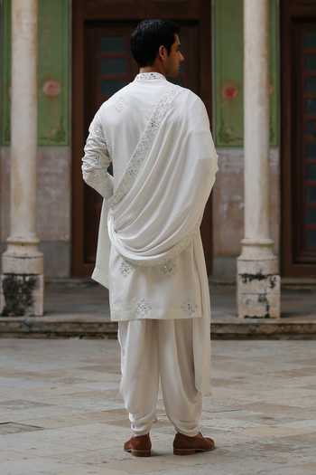AMIT BEHKI Ivory Embroidered Stole 