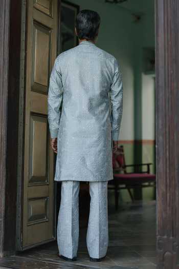AMIT BEHKI Powder Blue Embroidered Kurta Set 
