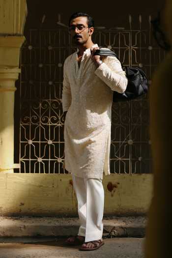 AMIT BEHKI Ivory Embroidered Kurta Set 
