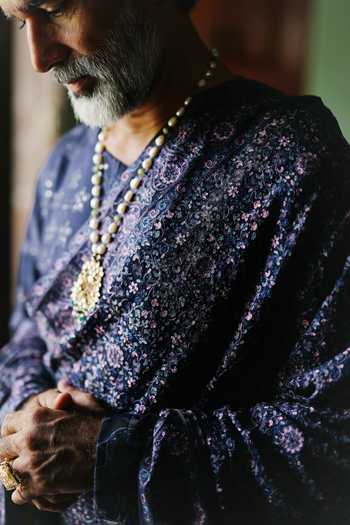 Shop AMIT BEHKI Blue Silk, Satin Navy Embroidered Achkan Set Online at Aza Fashions Shop_AMIT BEHKI_Blue Silk, Satin Navy Embroidered Achkan Set _Online_at_Aza_Fashions
