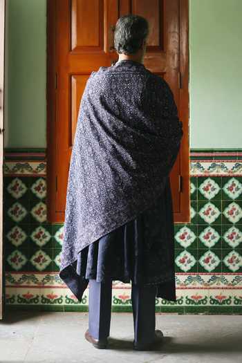 AMIT BEHKI Navy Embroidered Stole 