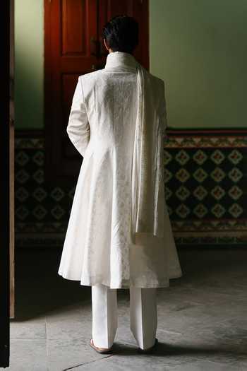 AMIT BEHKI Ivory Embroidered Achkan Set 