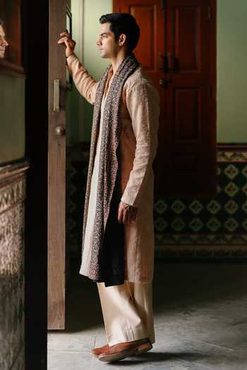 AMIT BEHKI Brown Embroidered Stole 