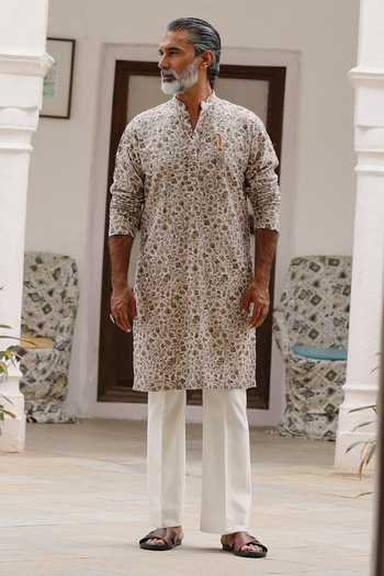 AMIT BEHKI Pashmina Embroidered Kurta Set 