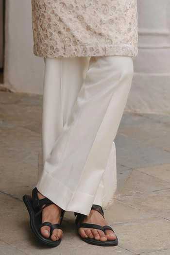 AMIT BEHKI_Off White Pashmina Embroidered Kurta Set _Online_at_Aza_Fashions