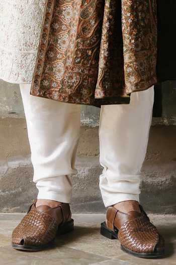 AMIT BEHKI_Green Silk Mint Sherwani Set _Online_at_Aza_Fashions