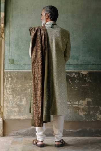 AMIT BEHKI Mint Green Sherwani Set 